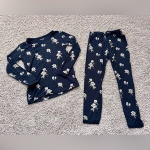 Kyte BABY Floral Kids Pajama Set - black and White size 4
